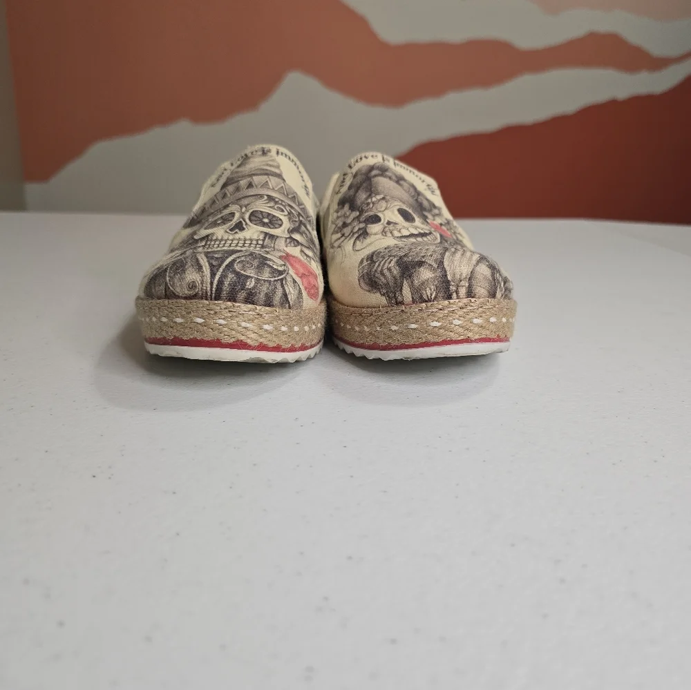 GOBY FOREVER LOVE MATTED CANVAS WOMEN SLIP ON SHOES‎ SZ 8.5